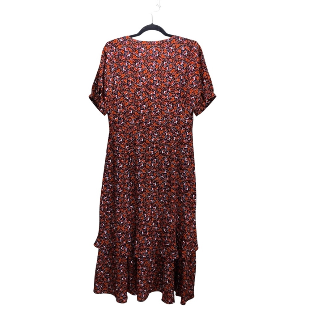 Nanette Lepore Maxi‎ Midi Chiffon Floral Boho Festival Dress 10 Coral Romantic - Picture 4 of 11